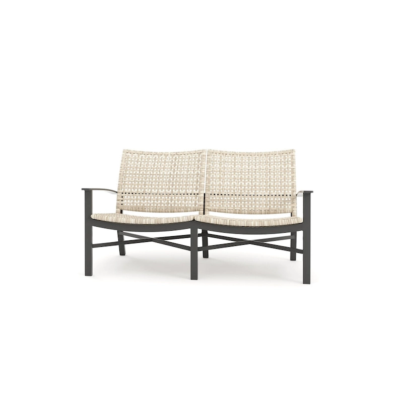 Winston Jasper Textured Pewter with Beechwood Weave Loveseat