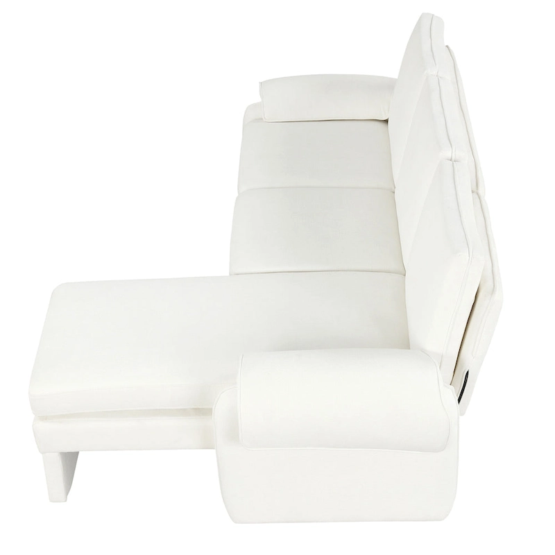 94.1 Chenille L-Shaped Futon Sofa with Adjustable Backrest & Reversible Chaise