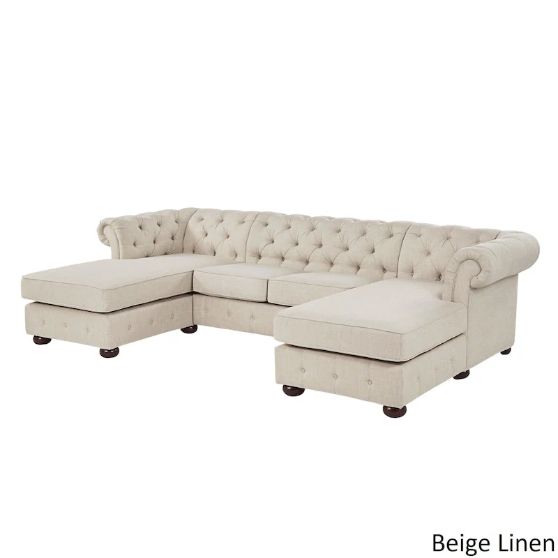 Knightsbridge Tufted Scroll Arm Chesterfield 4-Seat Sofa and Chaise Lounges by iNSPIRE Q Artisan