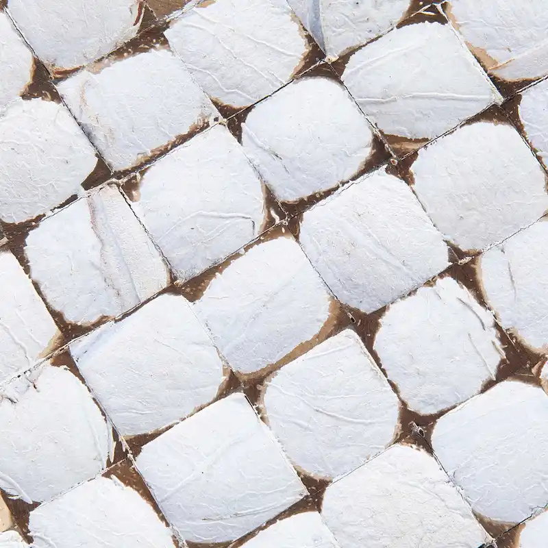 White Coconut Shell Cube Accent Table by East at Main