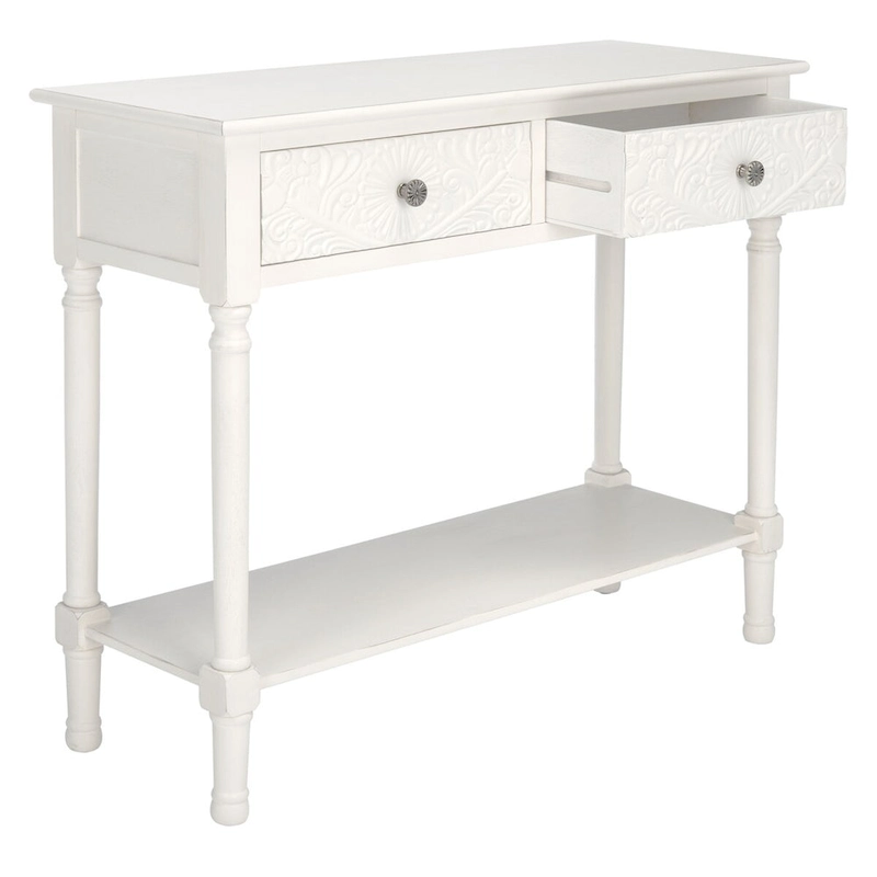 SAFAVIEH Leonia 2-Drawer Console Table - 35.5 W x 13 L x 29.5 H - 36Wx13Dx30H