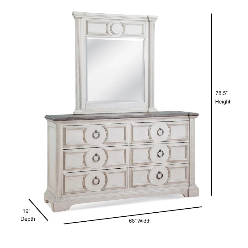 Bristow Antique White 6-piece King Bedroom Set