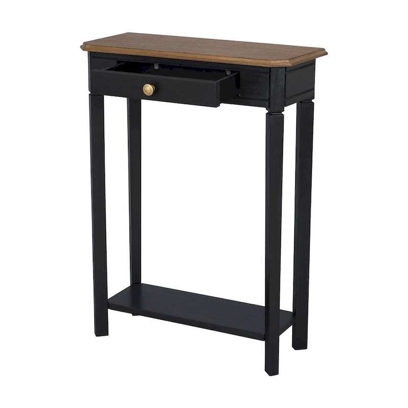 Marnie Two-tone 1-drawer Solid Wood Console Accent Table with Shelf by East at Main
