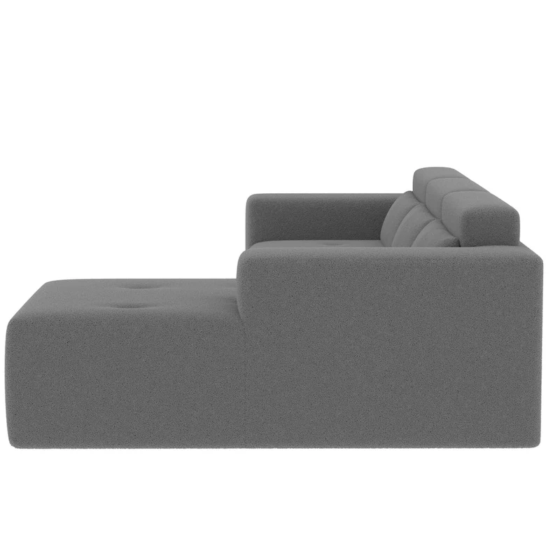 Christopher Knight Home - 109 Modern Modular Sectional Sofa, Teddy Fabric L-Shaped Couch with Chaise & Pillows
