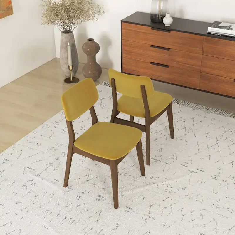 Abrival Mid-Century Velvet Dining Chair (Set of 2)