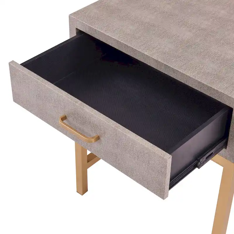 Durham Faux Shagreen 1-Drawer End Table