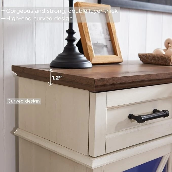 Farmhouse 3-Sided Electric Fireplace TV Stand, Entertainment Center