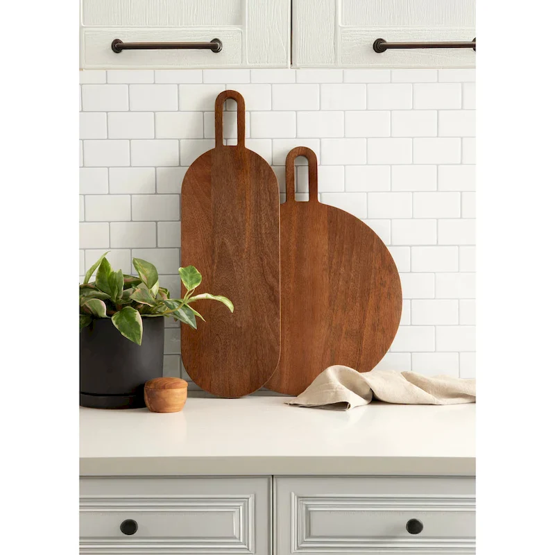 Kate and Laurel Staven 2 Piece Wood Serving Board Set