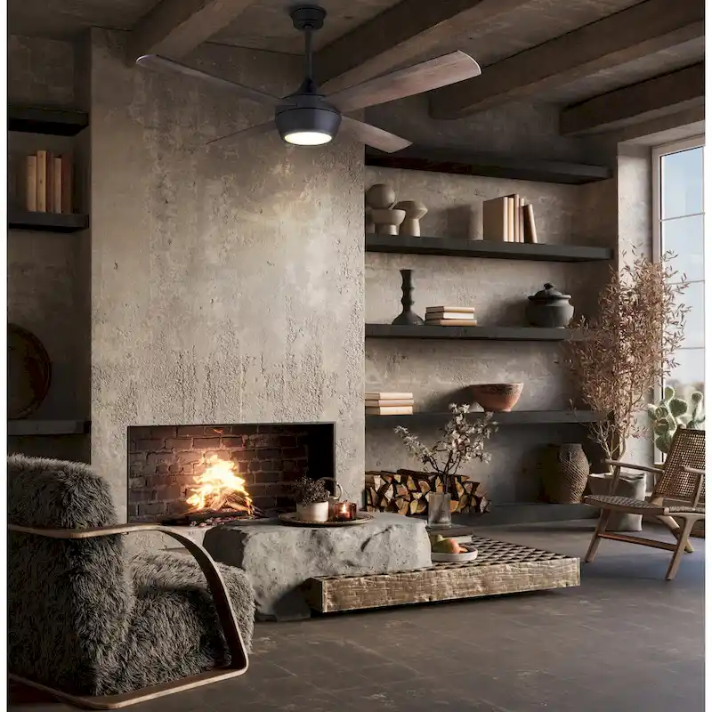 Judson 52 in. Indoor Matte Black Standard Ceiling Fan with Soft White Integrated LED with Remote Included