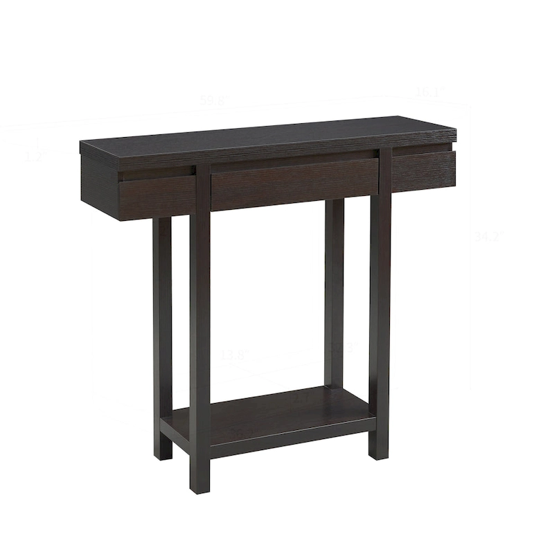 Stylish Wooden Console Table with Drawer and Shelf