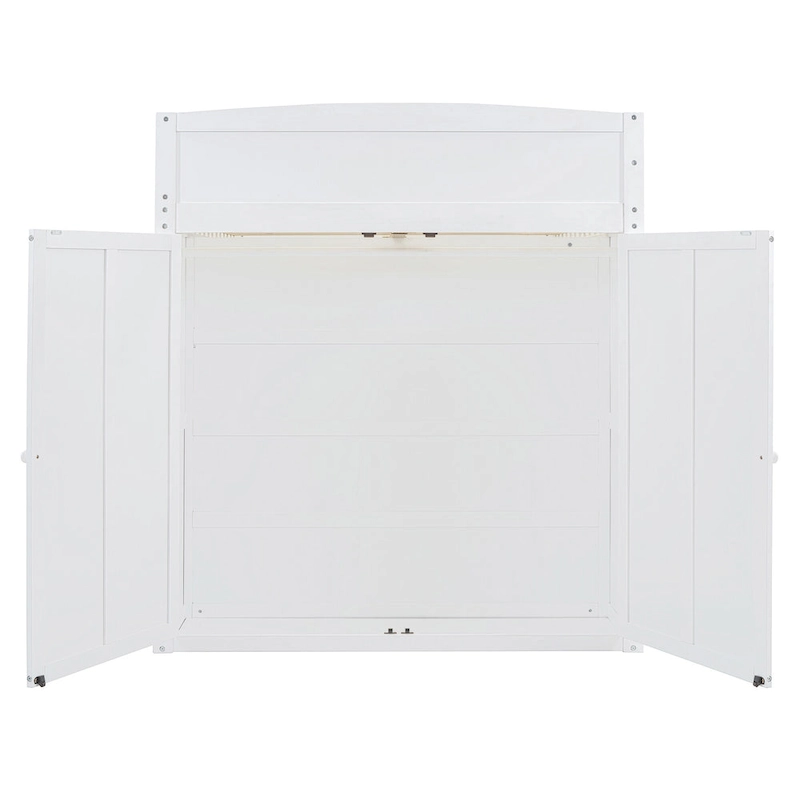 Loft Bed with Desk, Wardrobes, 4 Drawers and 4 Shelves