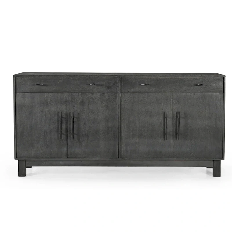 Solid Wood 4 Door Sideboard - Gray