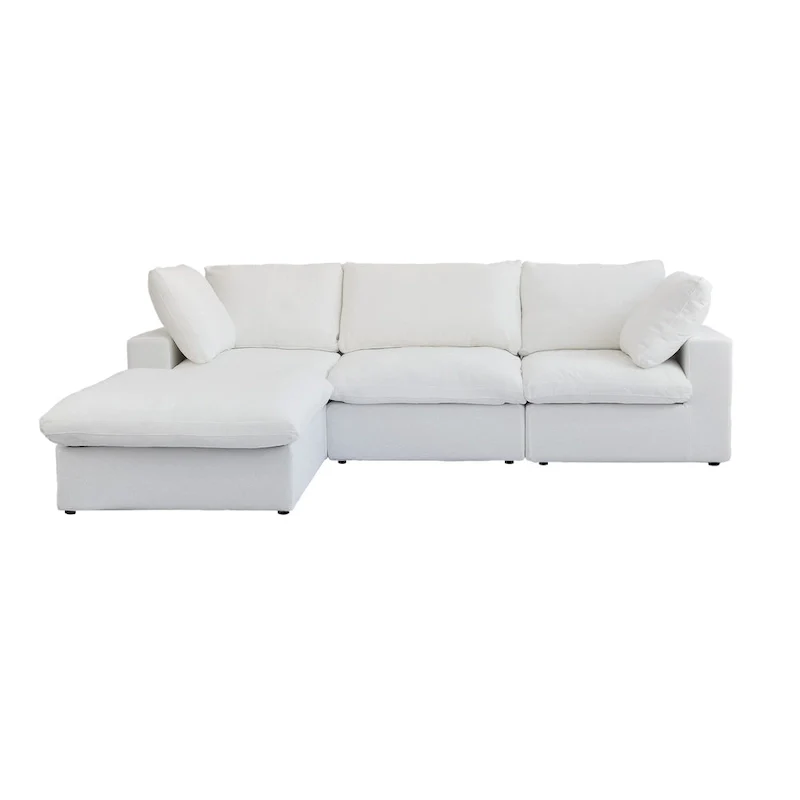 L-shape Linen Upholstered Sectional Sofa Couch