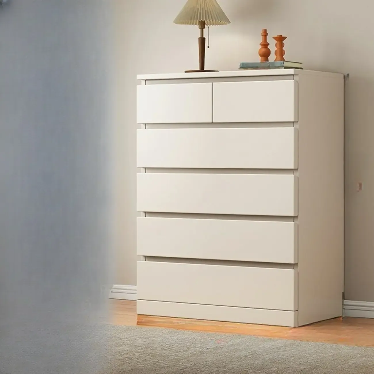 Modern Natural Wood Gloss Surface Dresser with 8-Drawers
