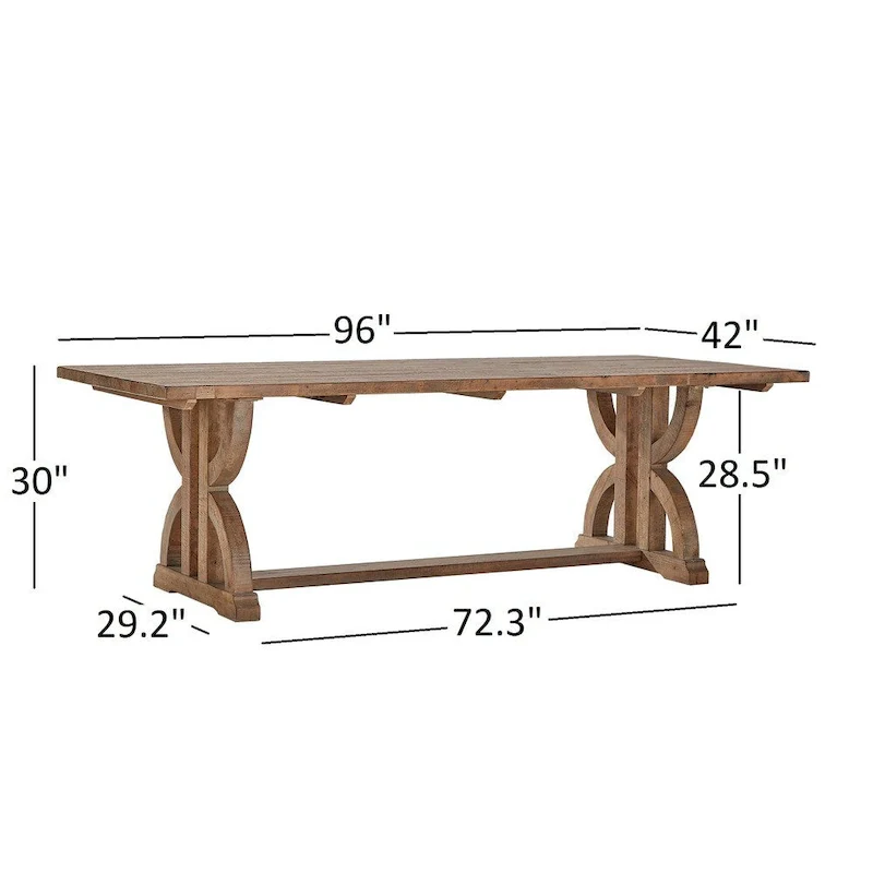 Paloma Reclaimed Wood Rectangular Trestle Table by iNSPIRE Q Artisan - Brown