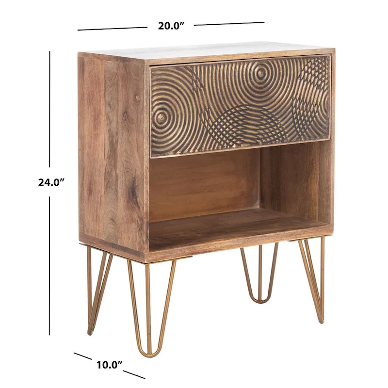 1 Drawer Textured Nightstand