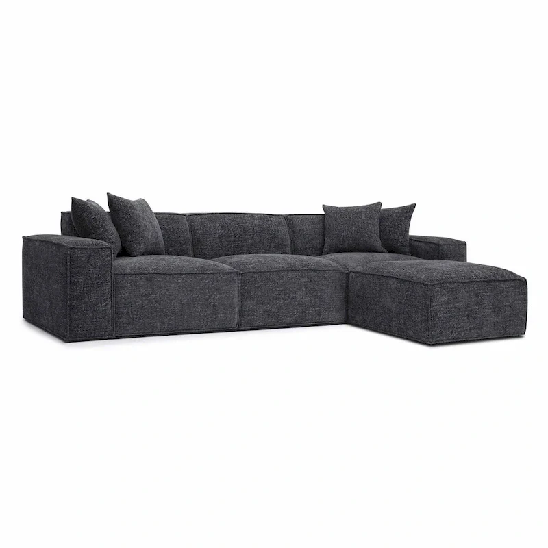 Mindy Chenille Basketweave Modular Sectional - 115.3W x 70D x 28.2H