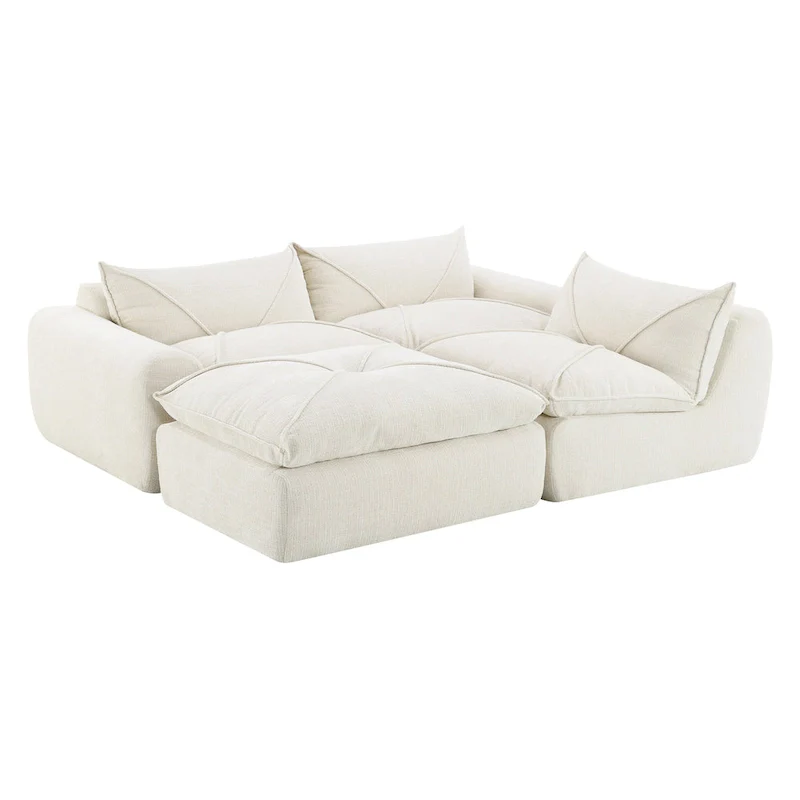 116-In Modern Chenille Sectional Sofa with High Density Foam,No Assembly Required