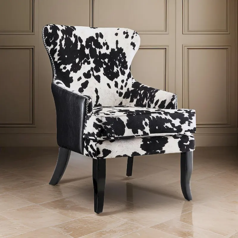 Intriguingly Comfortable Accent Chair, Black/White