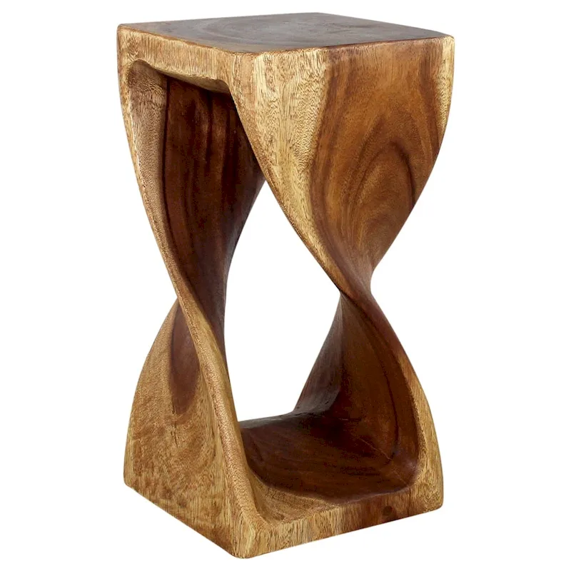 Haussmann Original Wood Twist Stool 12 X 12 X 23 In High Walnut Oil - 12 x 12 x 23