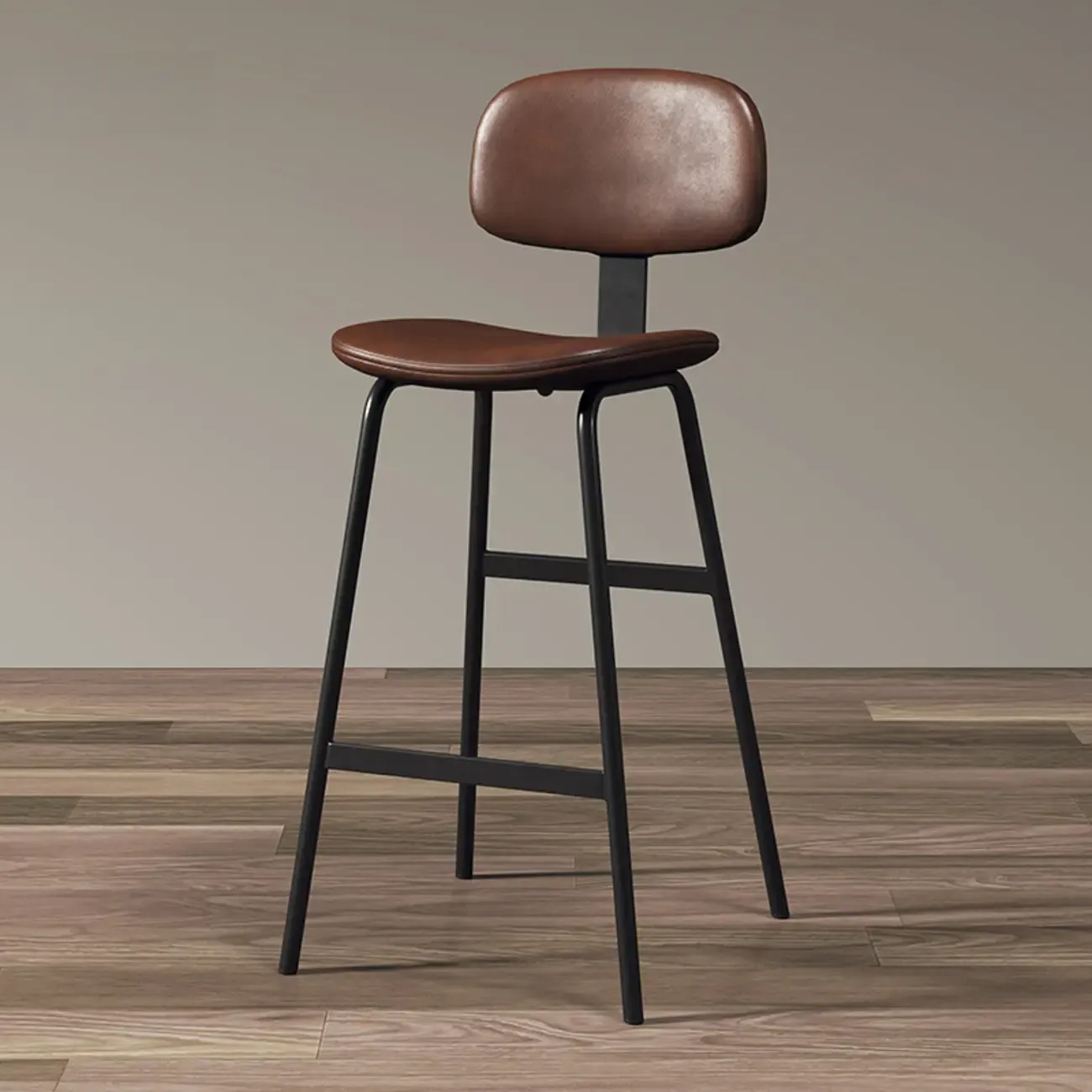 Saddle Faux Leather Counter Stools with Backs