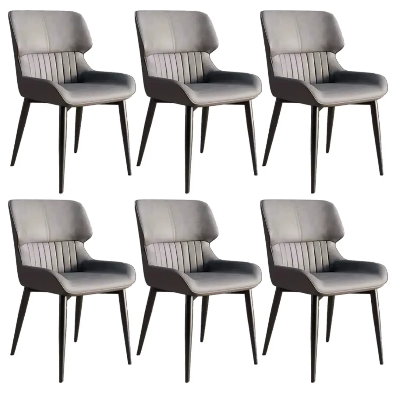 Leather Low Solid Back Armless Dining Side Chair