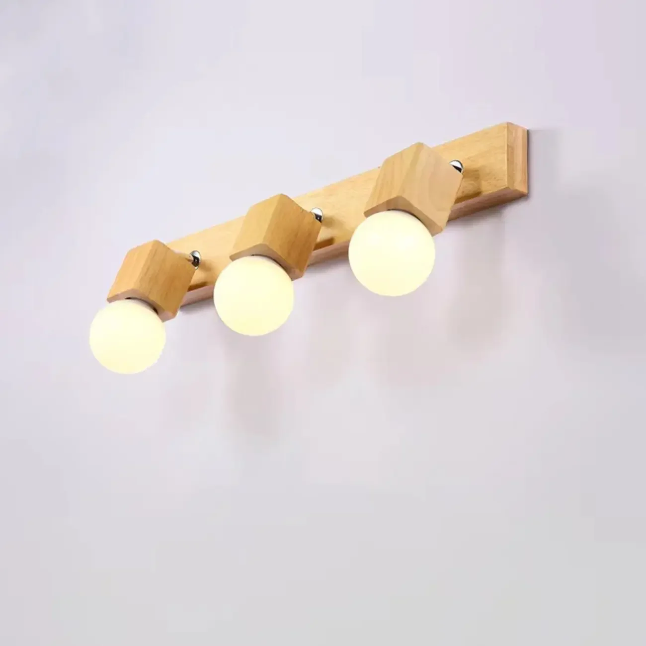 Modern Wooden Multi-Light Bathroom Vanity Light with Hardwired