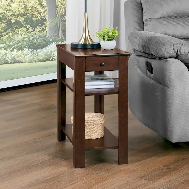 Single-Drawer Sofa Side Table with Shelf