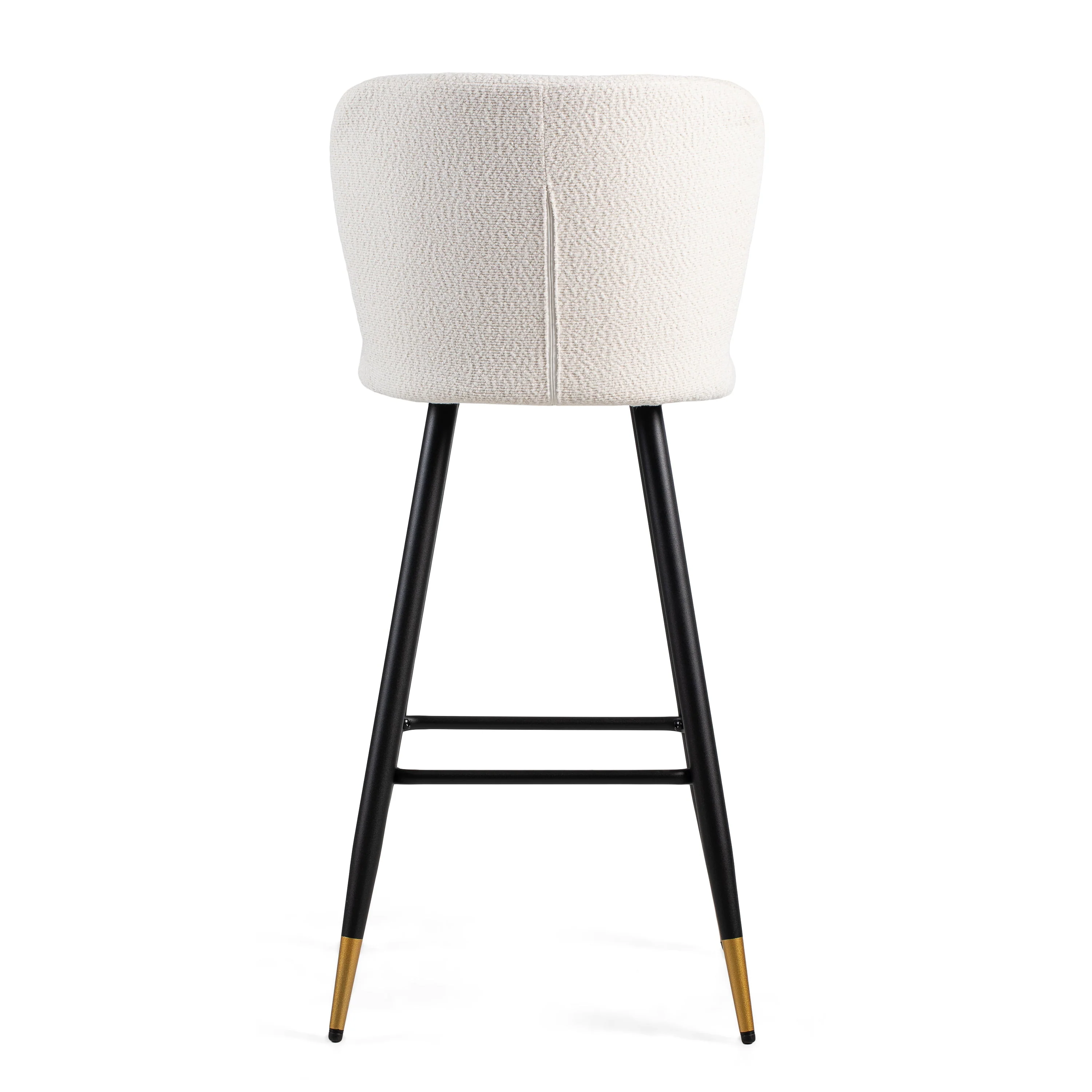 Modern Beige Upholstery Fabric Bar Stools with Footrest
