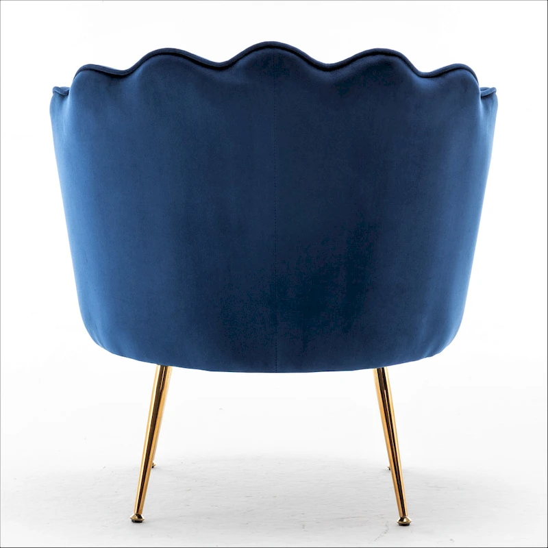 Cavett 28.3  Wide Velvet Barrel Chair with Gold Metal Legs