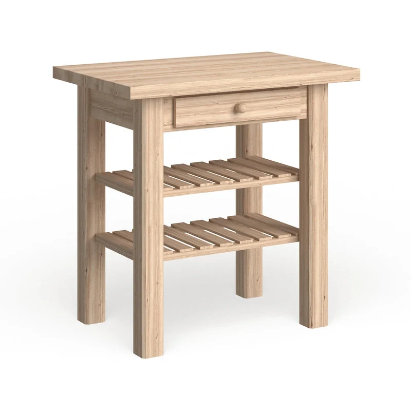 The Gray Barn Heavenly Winds Unfinished Solid Parawood Kitchen Island