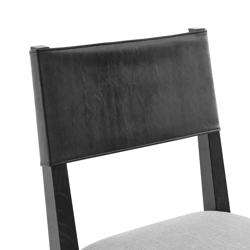 Faux Leather & Linen Dining Side Chair (Set of 2)