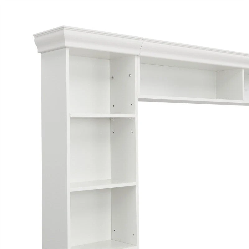 4-Piece Wall Unit Entertainment Center Set with Bookshelf , Versatile TV Stand with Adjustable Shelf, Media Console with Bridge