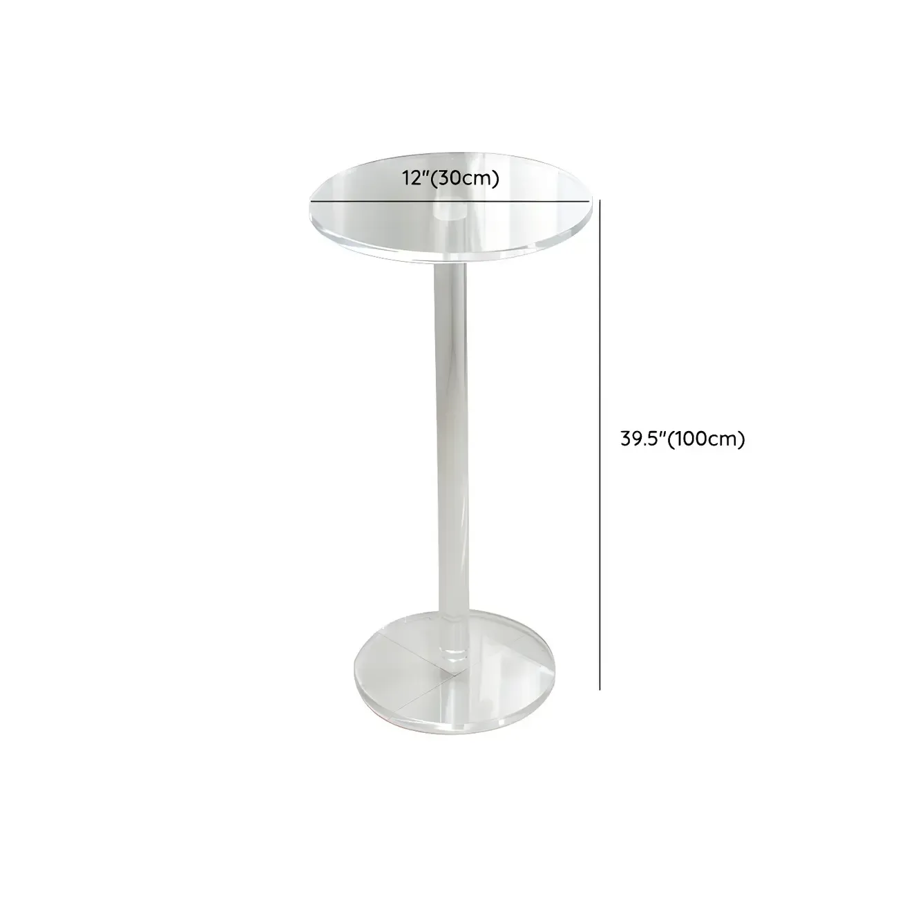 Modern Clear Acrylic Round Pedestal Bar Tables
