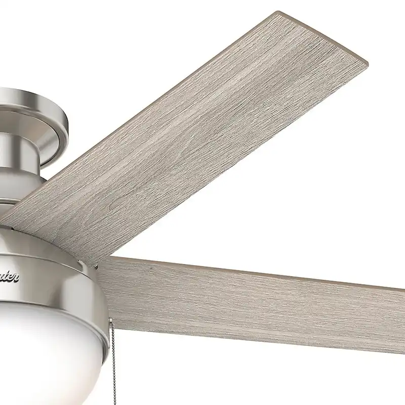 Hunter 46  Anslee Low Profile Ceiling Fan with LED Light Kit and Pull Chain - Silver