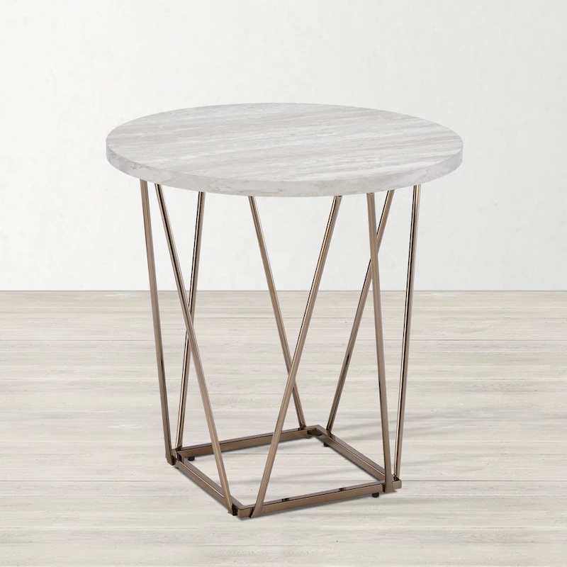 Steve Silver Ravine Marble Top Side Table