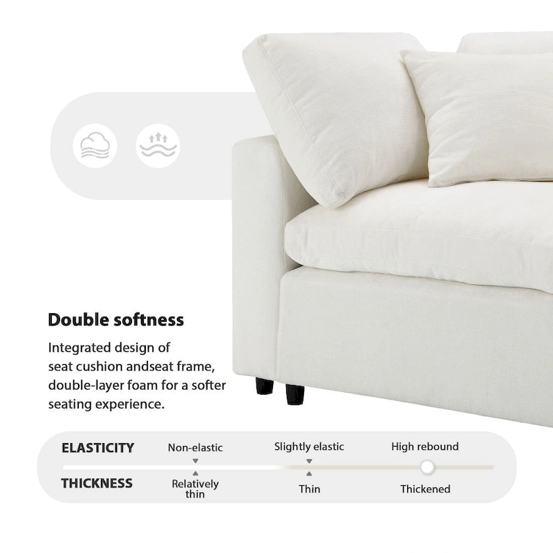 U Shaped Convertible Sectional Sofa with Ottoman