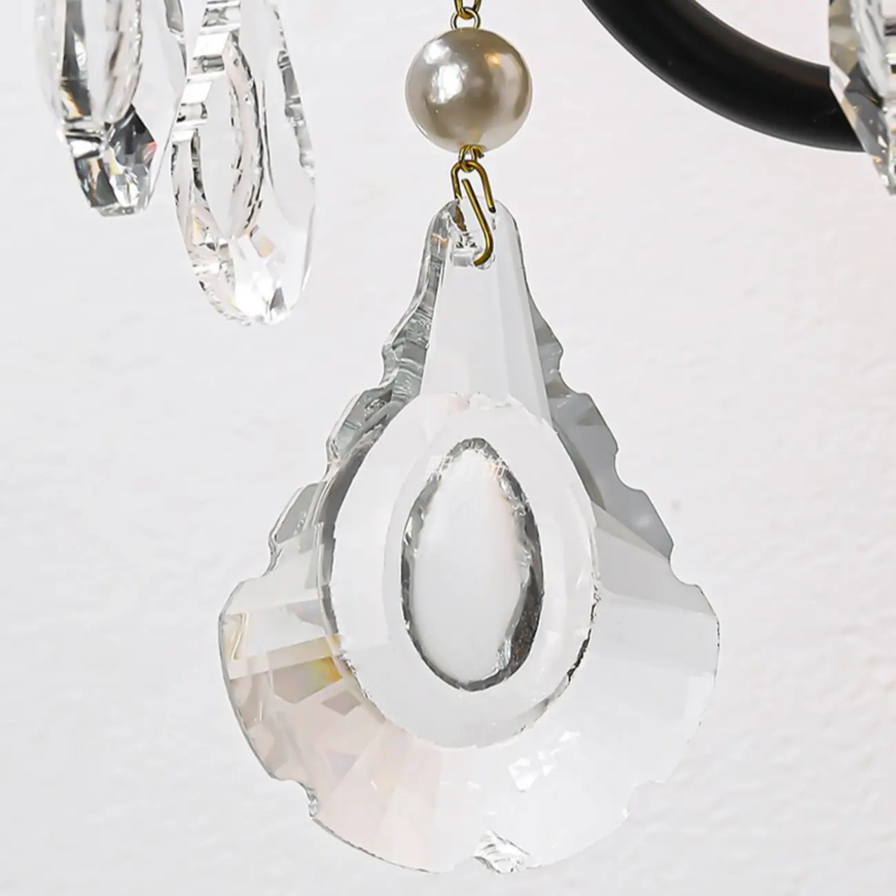 Black Modern 2-Light Candelabra Wall Sconce with Crystal