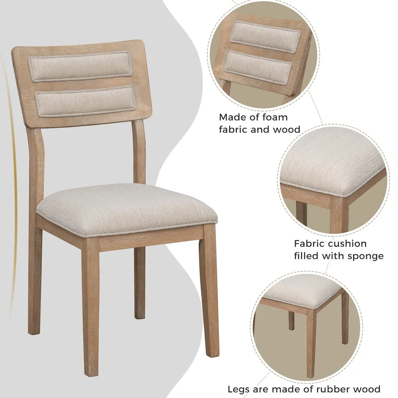 6-Piece Wooden Dining Table Set - 60