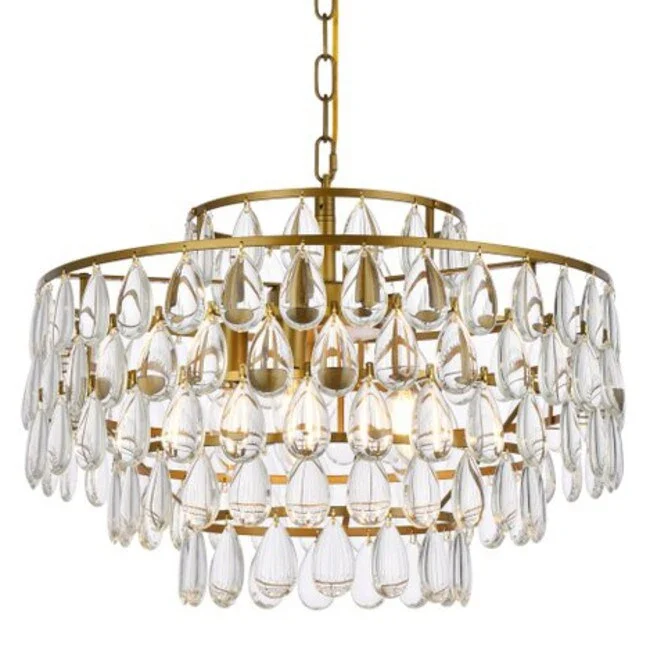 Elegant Lighting 1102D20 Mila 5 Light 20  Wide Crystal Pendant with