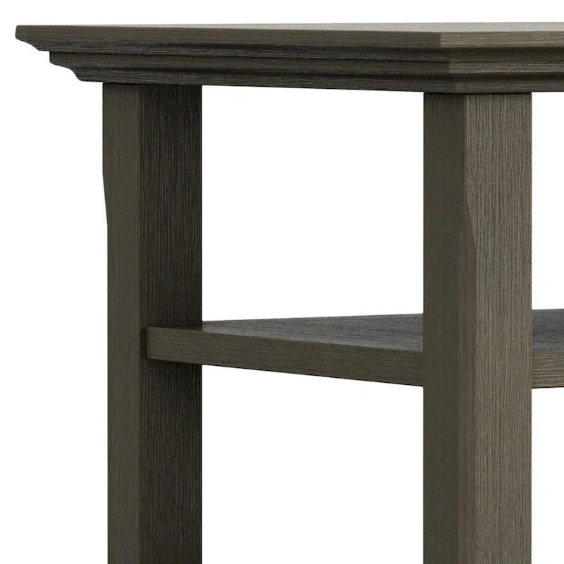 Square End Table with Open Shelves - 19 Inch Wide