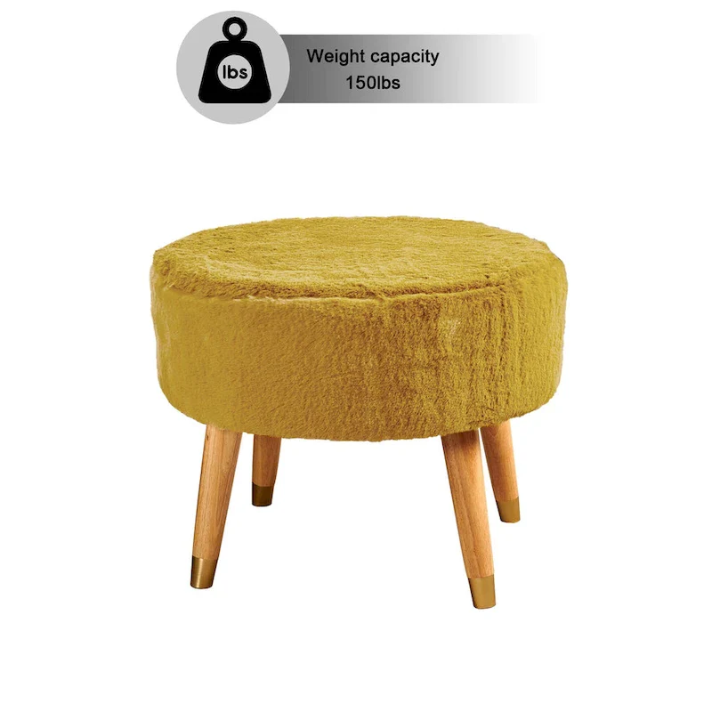 Serenta Heavy FauxFur Oval Ottoman