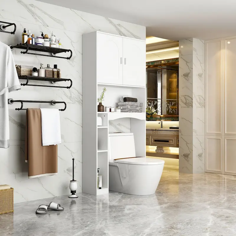 Over The Toilet Cabinet, Double Door Bathroom Storage Organizer - 31.5x70.9