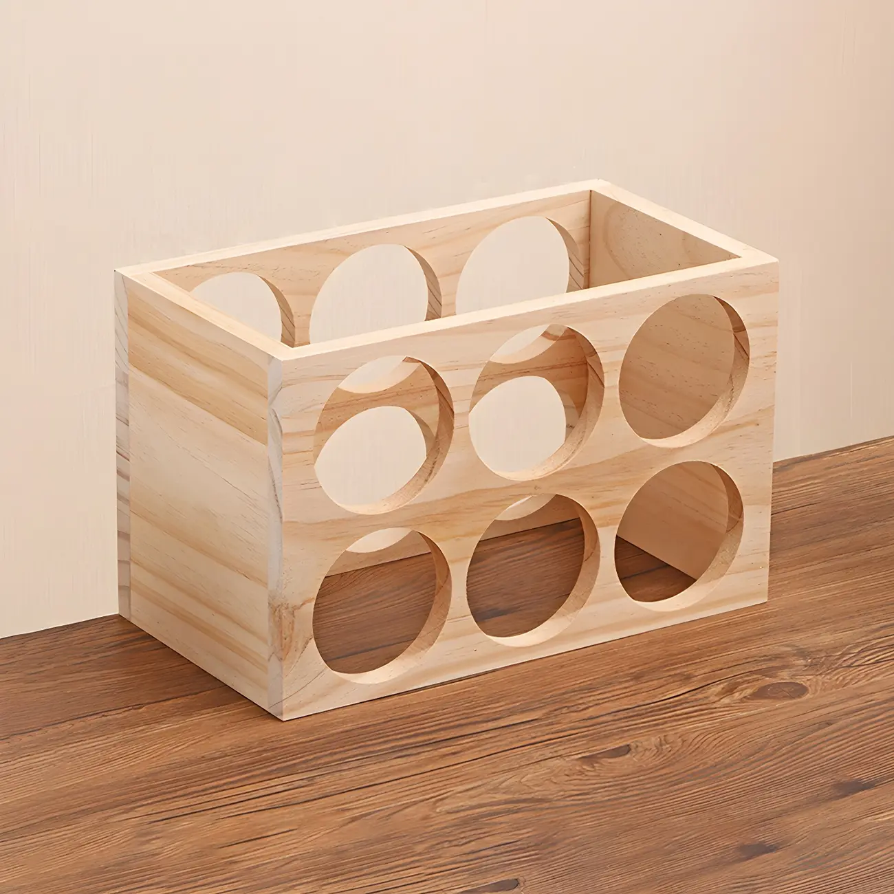 Natural Wooden Stackable Wine Rack Tabletop Wine Holder