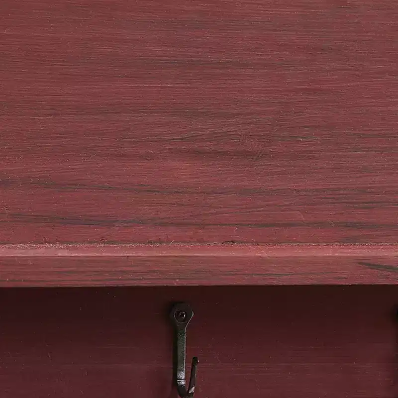 Park Designs Cozy Farmhouse Red Shelf With Hooks