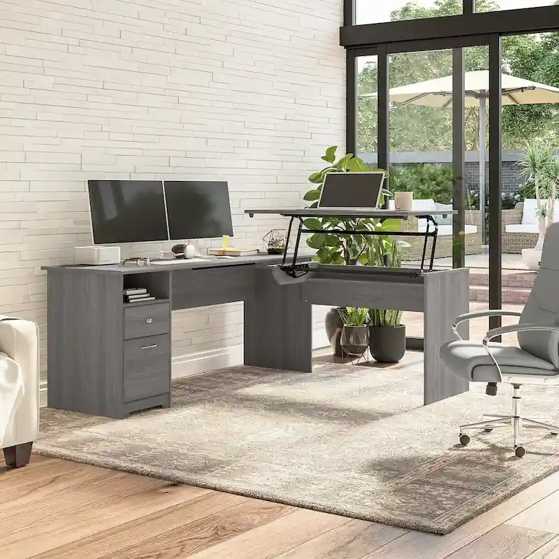 72W 3-position L-shaped Sit to Stand Desk by Bush Furniture