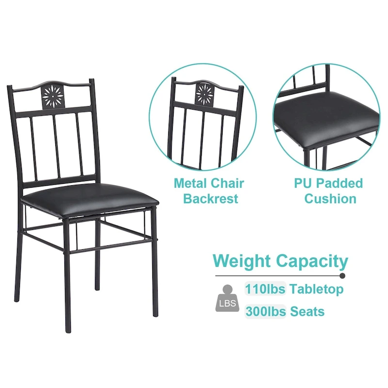 VECELO 3/5-piece Dining Table and Dining Chair Set, Dining Sets Antique Brown