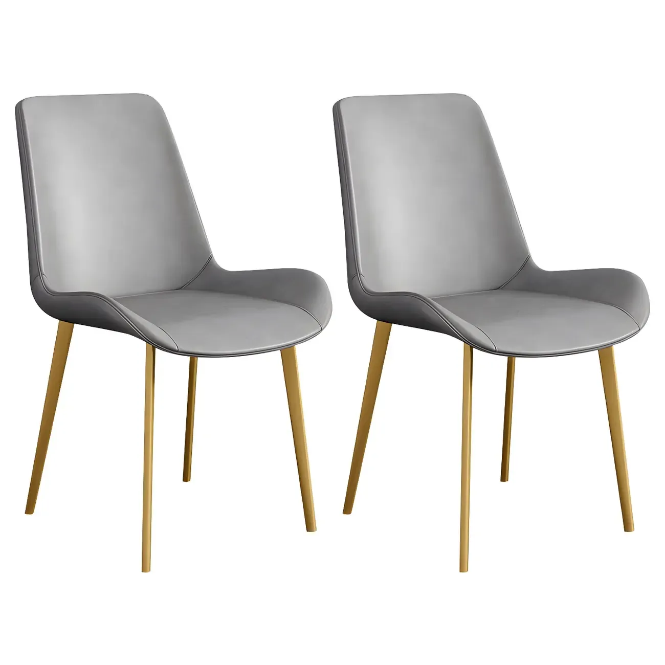 Sloped Armless Leather Upholstered Parsons Dining Chair