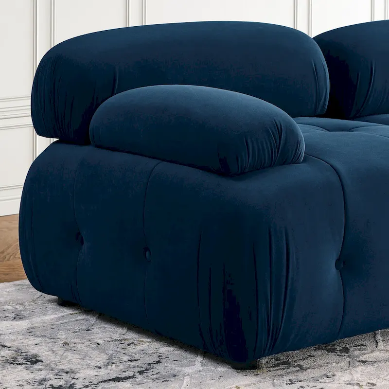 Blue 93 Modular L-Shaped 4-Seater Sofa with Reversible Ottoman