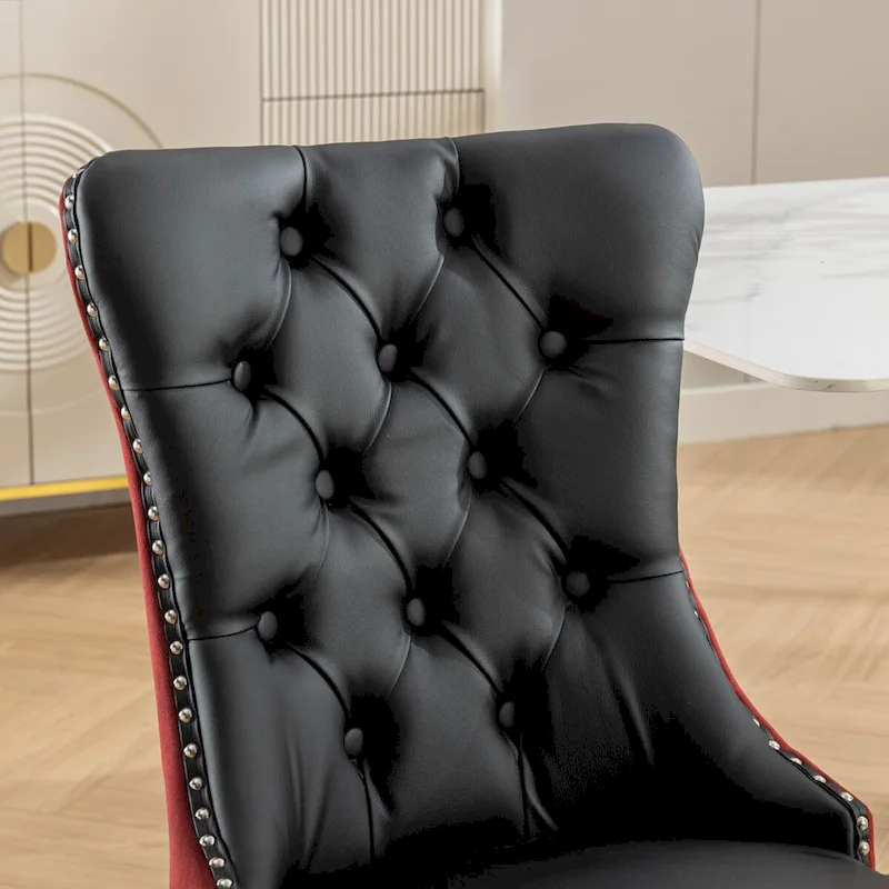 High-end Tufted Upholstered Nailhead Trim Dining Chair, Set of 2